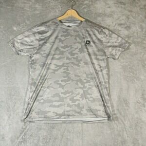 John Deere Shirt Mens XL Gray Camo Pattern‎ Lightweight Performance Outdoor Work